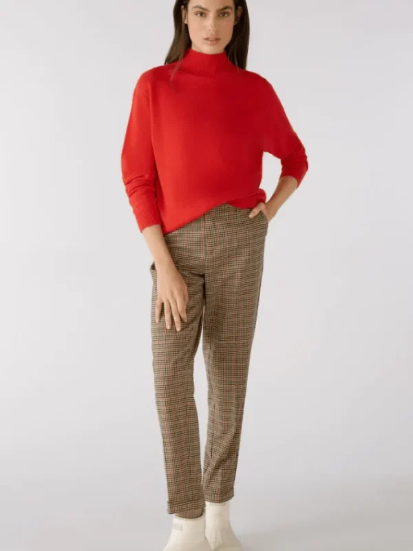 Oui Knitwear | Gifts Under £250^Red Wool Blend Jumper With High Neck 79985 Col 3654