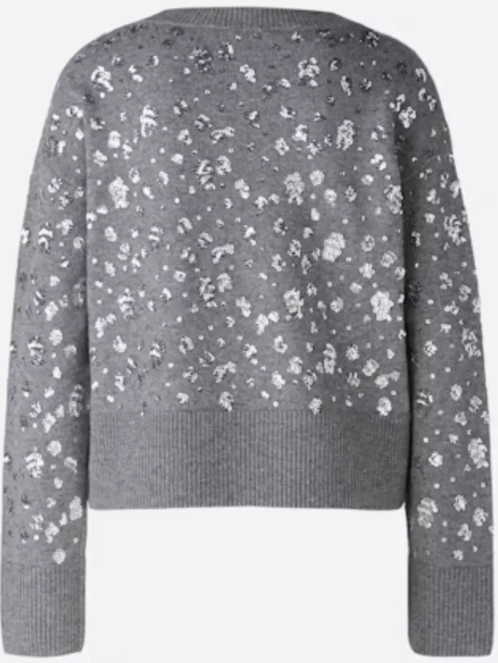 oui_sequinned_wool_blend__2.webp Oui Knitwear | Gifts Under £250^Sequinned Wool Blend Jumper In Grey 89197 Col 9559