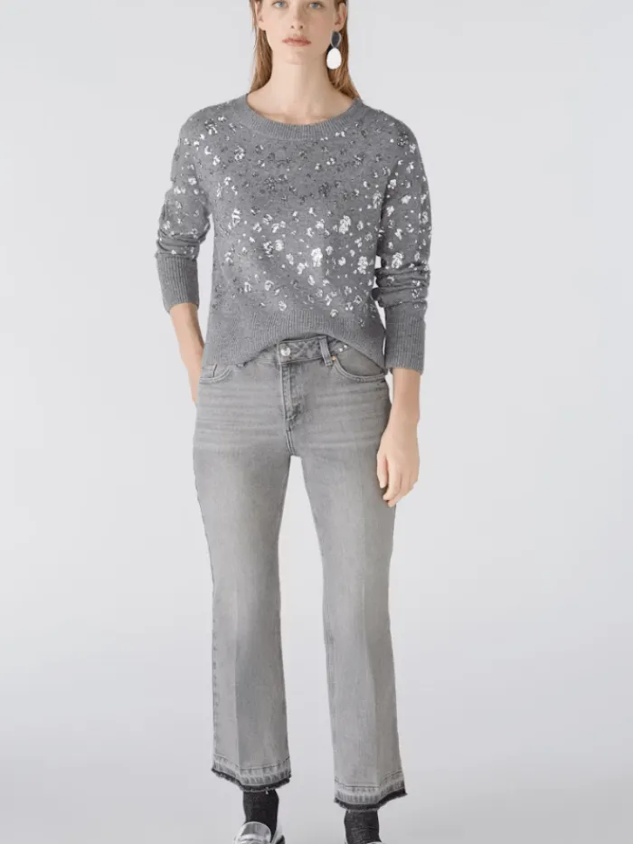 oui_sequinned_wool_blend__3.webp Oui Knitwear | Gifts Under £250^Sequinned Wool Blend Jumper In Grey 89197 Col 9559