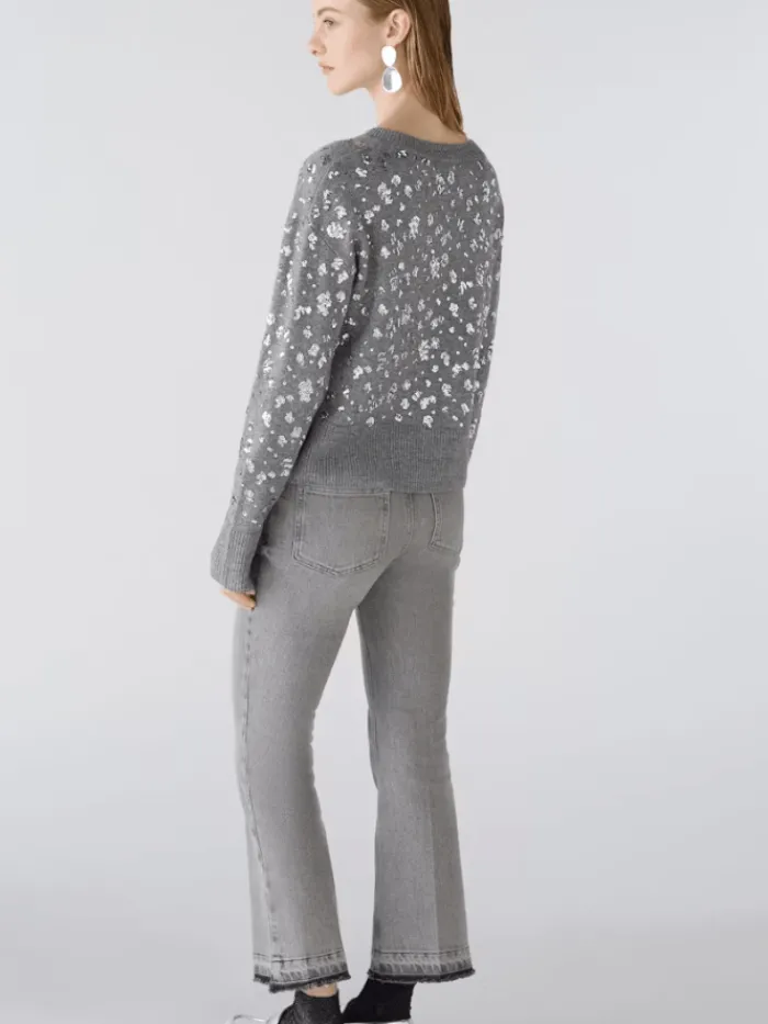 oui_sequinned_wool_blend__4.webp Oui Knitwear | Gifts Under £250^Sequinned Wool Blend Jumper In Grey 89197 Col 9559