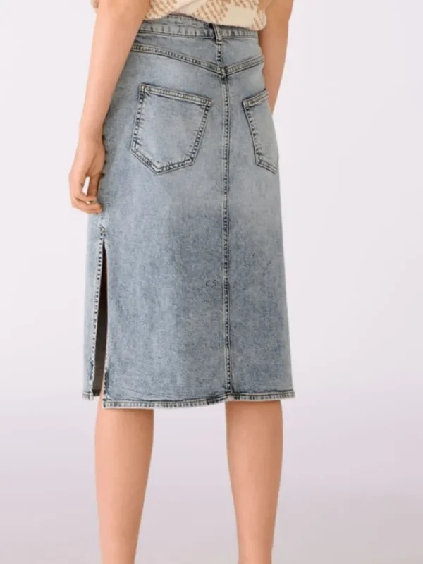 Oui Skirts | Gifts Under £50^T Blue Denim Midi Length Skirt 76135 5300