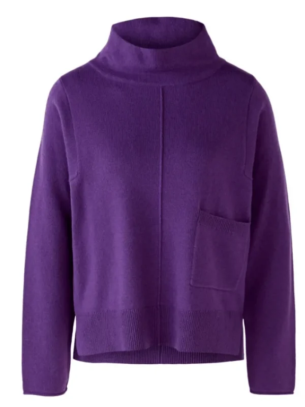 Oui Knitwear | Gifts Under £100^T Dark Purple High Neck Knitted Jumper 77618 4506
