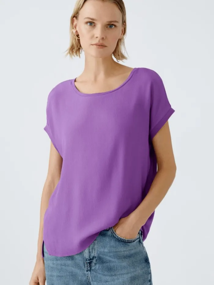 oui_womens_ayano_blouse_s_1.webp Oui Tops | Gifts Under £100^Women's AYANO Blouse Shirt In Bright Violet 88335 Col 4364