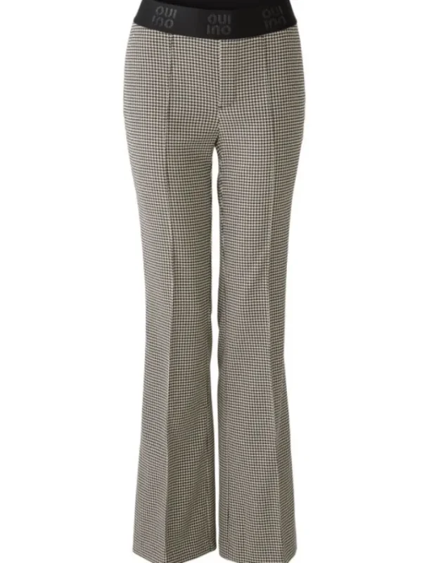 Oui Trousers | Gifts Under £250^Women's Checked Kick Flare Trousers 90590 Col 0991