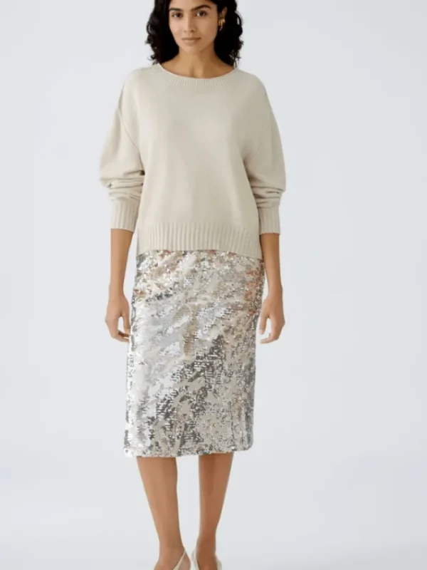 Oui Party Wear | Skirts^Women's Golden Glitter Sequin Skirt 90971 Col 0767