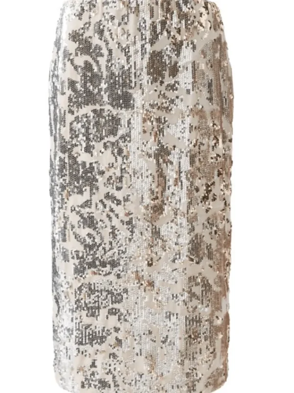 Oui Party Wear | Skirts^Women's Golden Glitter Sequin Skirt 90971 Col 0767