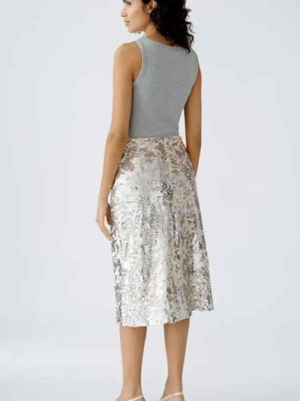 Oui Party Wear | Skirts^Women's Golden Glitter Sequin Skirt 90971 Col 0767