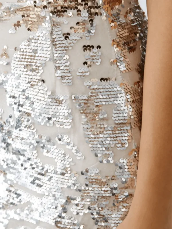 Oui Party Wear | Skirts^Women's Golden Glitter Sequin Skirt 90971 Col 0767