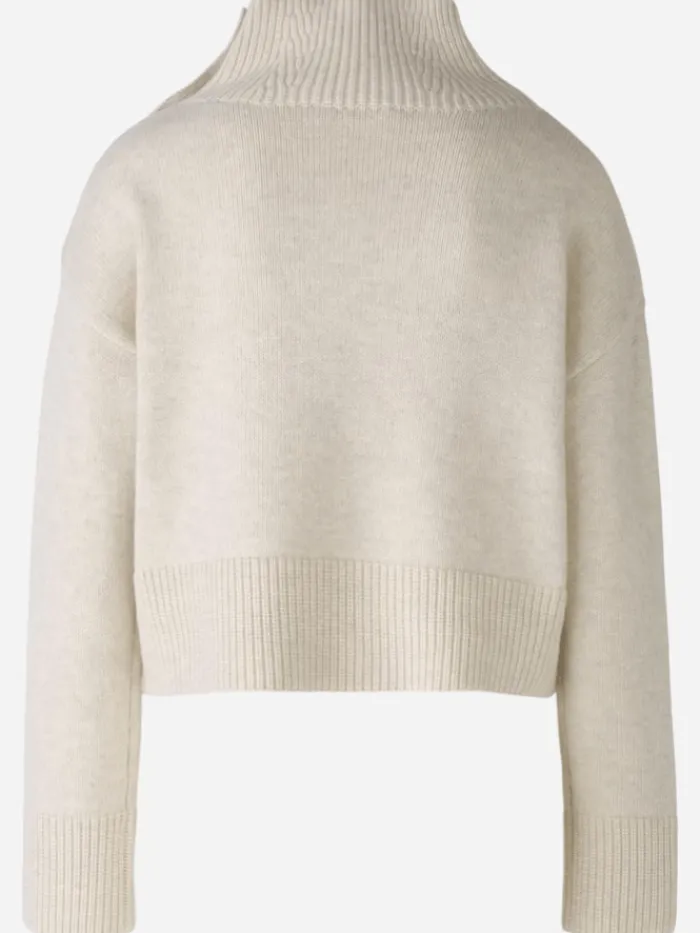 oui_womens_jumper_with_rh_2.webp Oui Knitwear | Gifts Under £250^Women's Jumper With Rhinestone Buttons In Off White 89178 Col 1021
