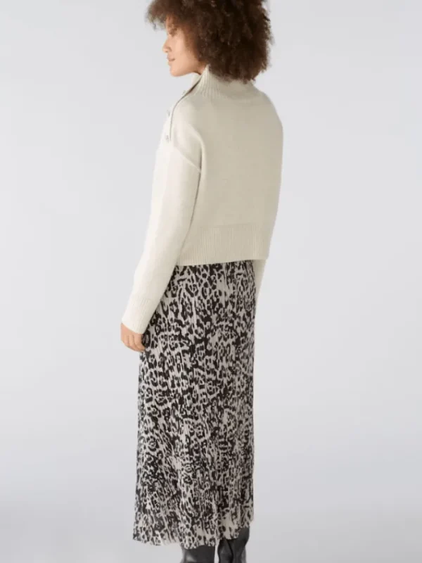 Oui Knitwear | Gifts Under £250^Women's Jumper With Rhinestone Buttons In Off White 89178 Col 1021