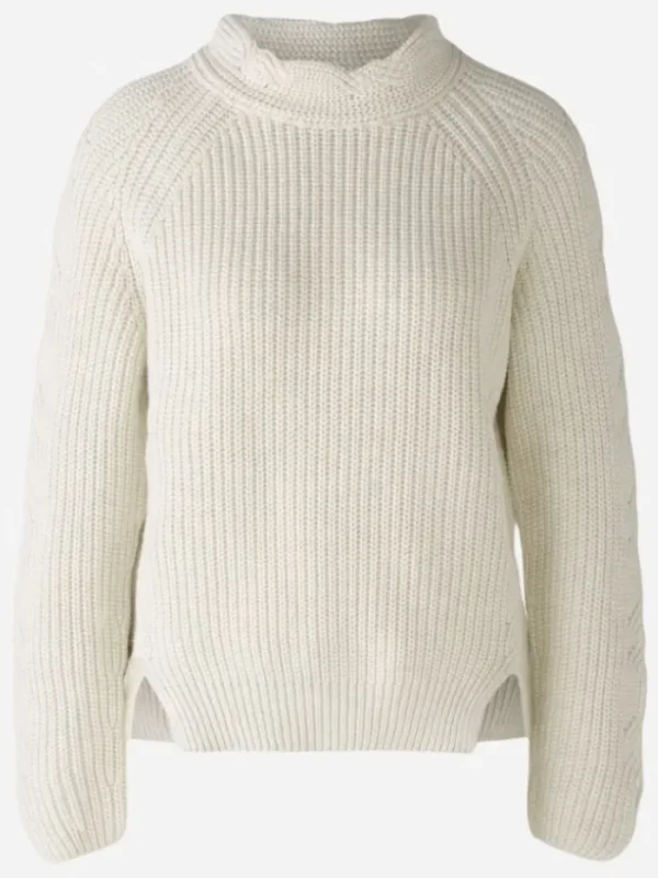 Oui Knitwear | Gifts Under £250^Women's Light Grey Chunky Knit Jumper 90781 Col 9001