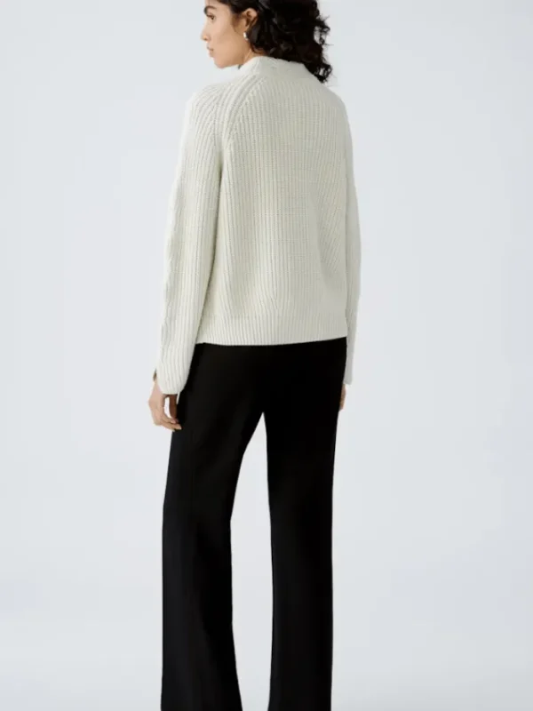 Oui Knitwear | Gifts Under £250^Women's Light Grey Chunky Knit Jumper 90781 Col 9001