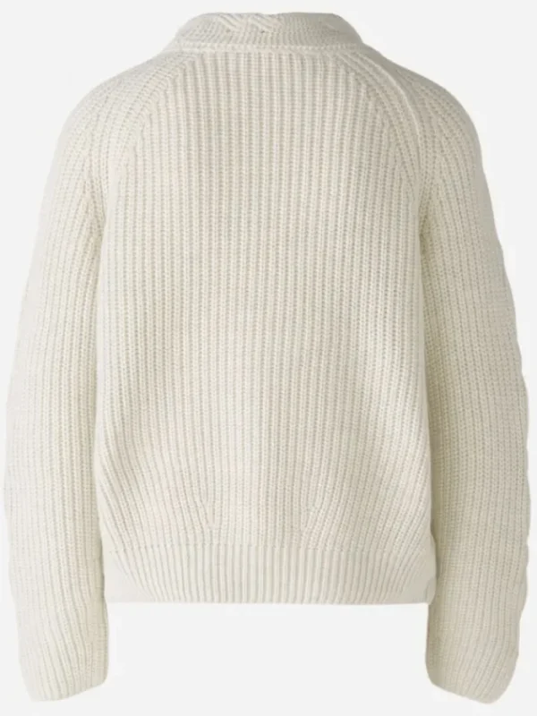 Oui Knitwear | Gifts Under £250^Women's Light Grey Chunky Knit Jumper 90781 Col 9001