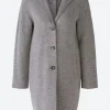 Oui Coats And Jackets | Gifts Under £250^Women's Mayson Coat Boiled Wool - Pure New Wool in Grey 79918 9507