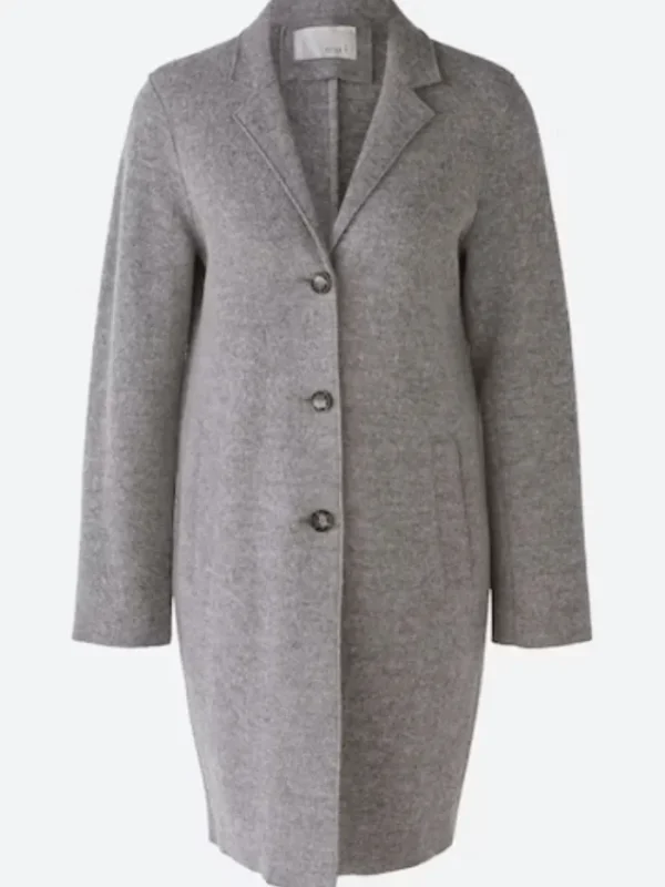 Oui Coats And Jackets | Gifts Under £250^Women's Mayson Coat Boiled Wool - Pure New Wool in Grey 79918 9507