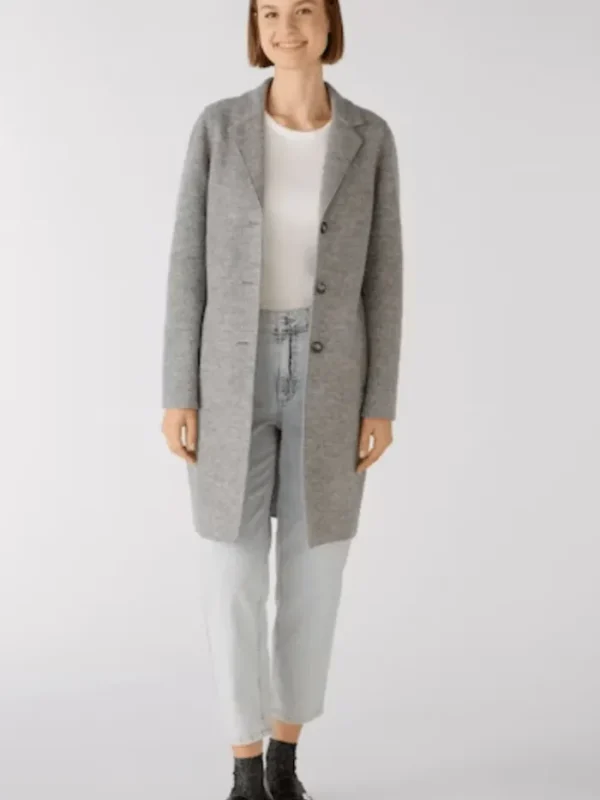 Oui Coats And Jackets | Gifts Under £250^Women's Mayson Coat Boiled Wool - Pure New Wool in Grey 79918 9507