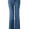 Oui Gifts Under £250^Women's Mid Blue Bootcut Denim Jeans 90911 Col 5500
