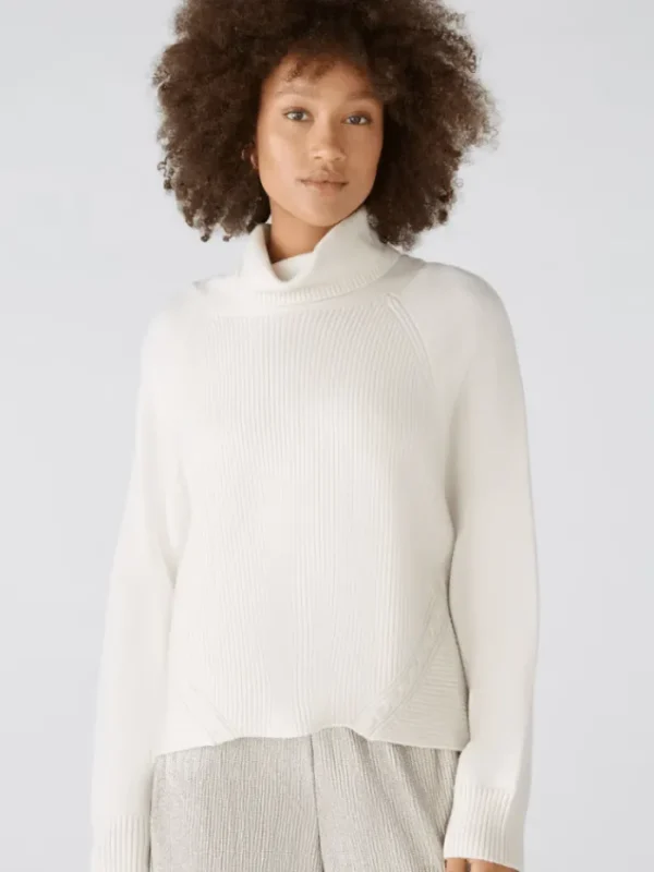 Oui Knitwear | Gifts Under £250^Women's Off White Jumper In Viscose Blend 89173 Col 1021