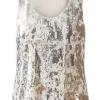 Oui Party Wear | Tops^Women's Sleeveless Golden Glitter Sequin Top 91039 Col 0767
