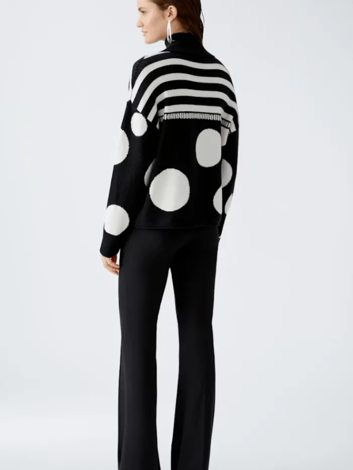 oui_womens_spots_and_stri_5.webp Oui Knitwear | Gifts Under £250^Women's Spots And Stripes Patterned Jumper 90168 Col 0991