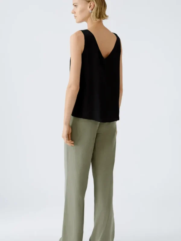 Oui Tops | Gifts Under £100^Women's Strappy Top In Black With Lace Detail 90205 Col 9990