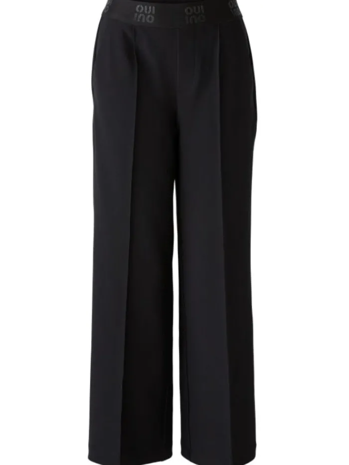 oui_womens_wide_leg_black_0.webp Oui Trousers | Gifts Under £250^Women's Wide Leg Black Trousers 90598 Col 9990