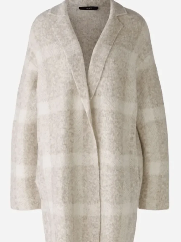 Oui Coats And Jackets | Luxury Gifts^Women's Wool Blend Knitted Checked Coat 88938 Col 0811