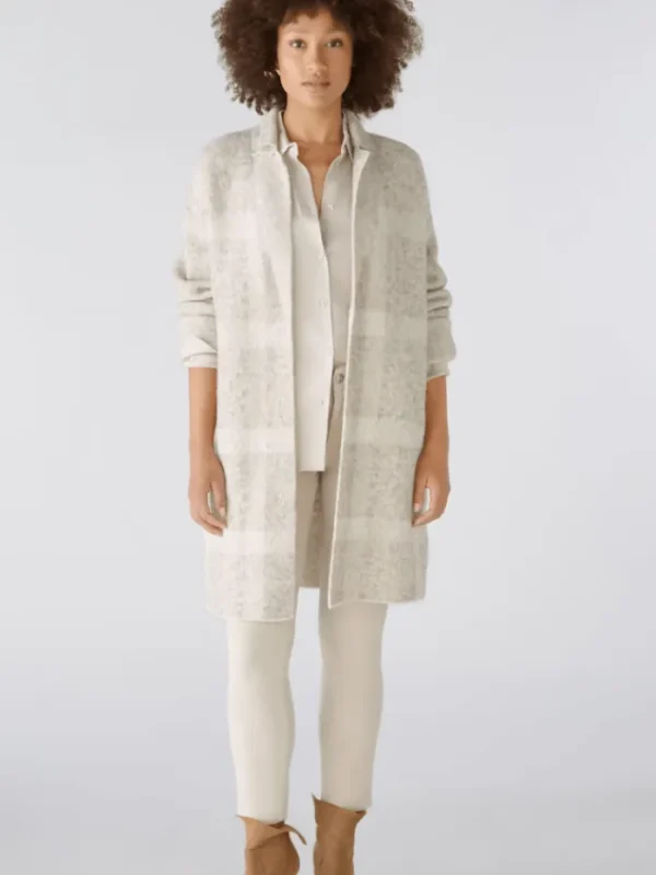 Oui Coats And Jackets | Luxury Gifts^Women's Wool Blend Knitted Checked Coat 88938 Col 0811