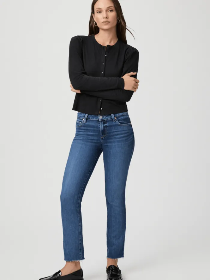 paige_amber_raw_hem_strai_0.webp Paige Denim | Luxury Gifts^AMBER Raw Hem Straight Leg Jeans 6938E77 B701 Col Acapella