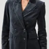 Paige Coats And Jackets | Party Wear^MALBEC Blue Velvet Double Breasted Blazer 8253J27-B849