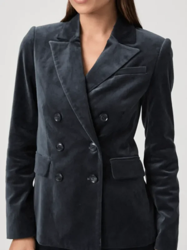 Paige Coats And Jackets | Party Wear^MALBEC Blue Velvet Double Breasted Blazer 8253J27-B849