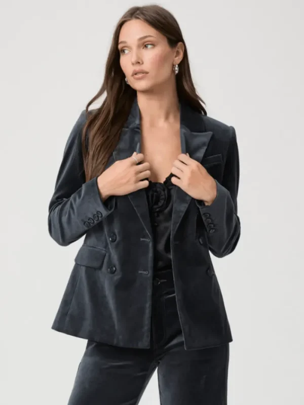 Paige Coats And Jackets | Party Wear^MALBEC Blue Velvet Double Breasted Blazer 8253J27-B849