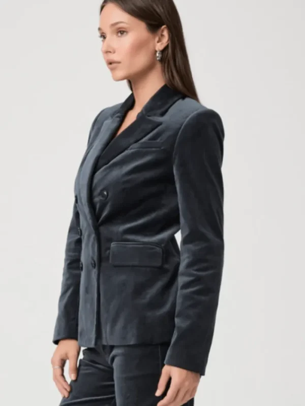 Paige Coats And Jackets | Party Wear^MALBEC Blue Velvet Double Breasted Blazer 8253J27-B849
