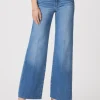 Paige Denim | Party Wear^Women's ANESSA 31" Wide Leg Blue Jean With Raw Hem 8902E77-B579