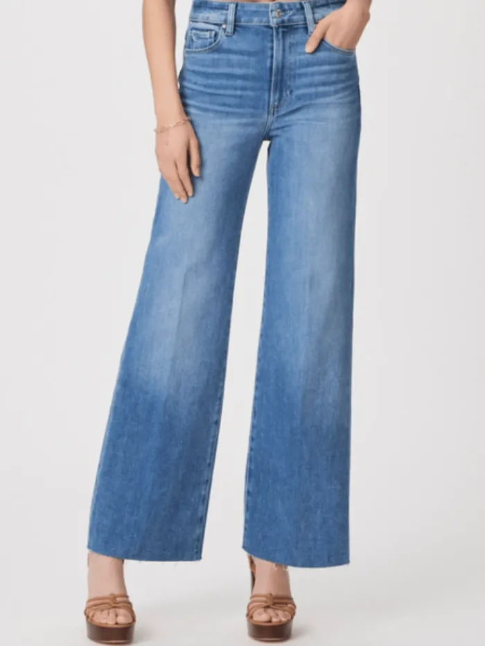 paige_womens_anessa_quot__0.webp Paige Denim | Party Wear^Women's ANESSA 31" Wide Leg Blue Jean With Raw Hem 8902E77-B579
