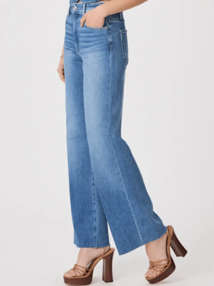 paige_womens_anessa_quot__2.webp Paige Denim | Party Wear^Women's ANESSA 31" Wide Leg Blue Jean With Raw Hem 8902E77-B579