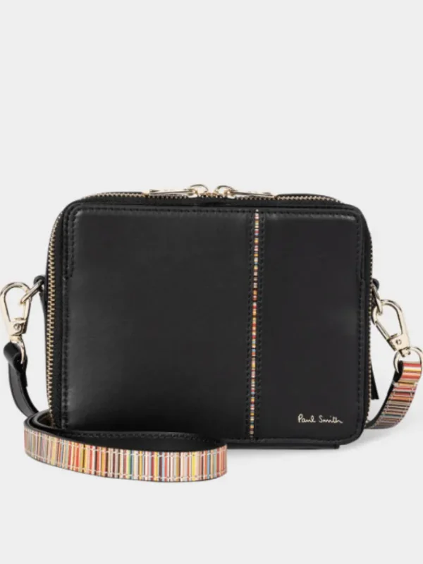 Paul Smith Bags^Black Leather Signature Stripe Camera Bag W1A-7563-LSIGIN.7