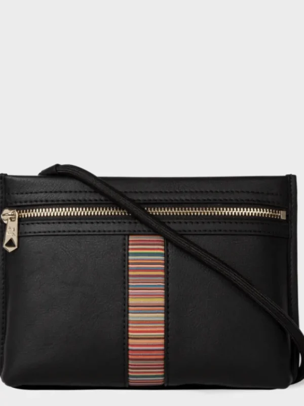 Paul Smith Cross Body Bags | Bags^Black Leather Signature Stripe Musette Bag M1A-7248-BMULTI.