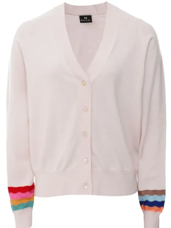 Paul Smith Coats And Jackets | Knitwear^Off White Wool Swirl Sleeve Cardigan W2R-701N-M31137 Col 02