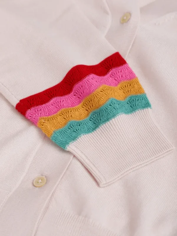 Paul Smith Coats And Jackets | Knitwear^Off White Wool Swirl Sleeve Cardigan W2R-701N-M31137 Col 02