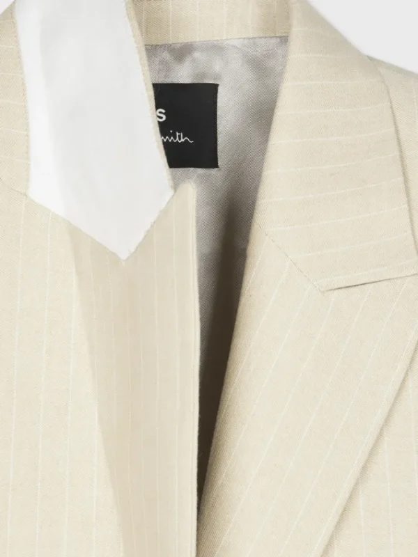 Paul Smith Coats And Jackets | Luxury Gifts^Women's Cream Pinstripe Two-Button Blazer W2R-247J-P31282 C