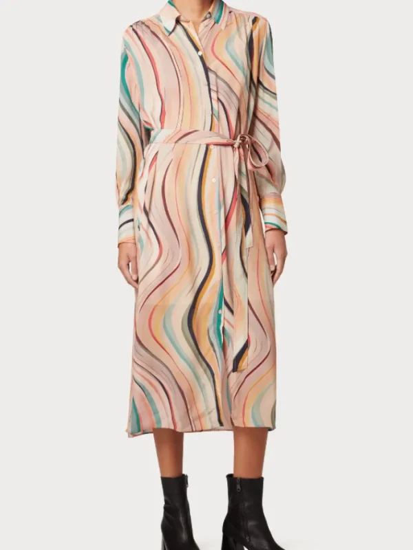 Paul Smith Dresses | Luxury Gifts^Women's Silk Blend Swirl Print Shirt Dress W2R 606D P31277