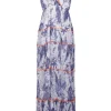 Place du Soleil Dresses | Beachwear^Patterned Maxi Dress In White And Purple S24 413
