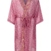 Place du Soleil Dresses | Beachwear^Rosa White And Gold Kimono Dress S24 416