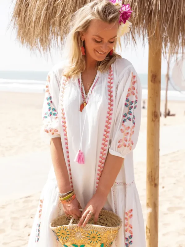 Place du Soleil Beachwear | Gifts Under £100^White Embroidered Dress S24 305