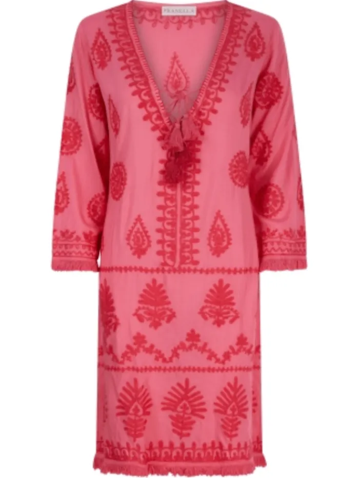 pranella_aggie_coral_summ_0.webp Pranella Beachwear | Gifts Under £100^Aggie Coral Summer Dress