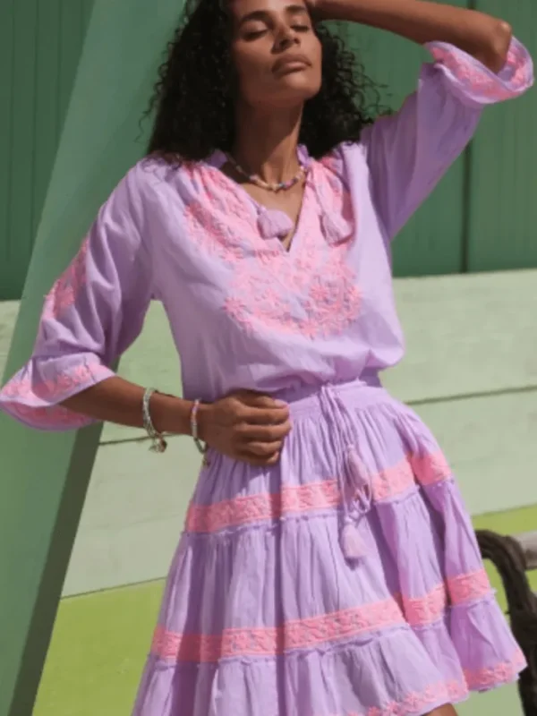Pranella Dresses | Beachwear^AMAR Mini Dress In Lilac And Neon Peach