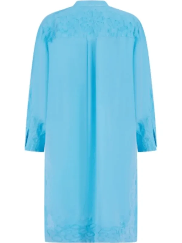 Pranella Dresses | Beachwear^ULA Neon Blue Embroidered Shirt Dress