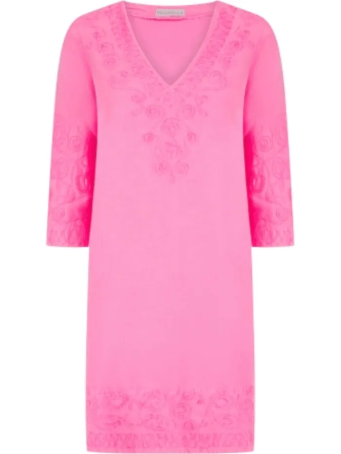 pranella_ursula_neon_pink_0.webp Pranella Dresses | Beachwear^URSULA Neon Pink Embroidered Mini Dress