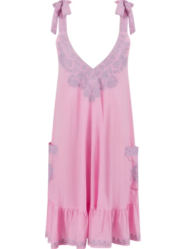 Pranella Dresses | Beachwear^Women's CELESTE Embroidered Dress In Pink And Lilac